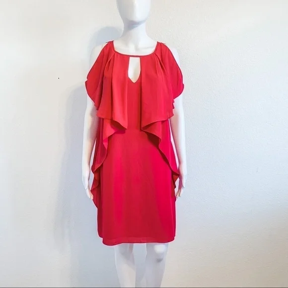 Laundry Shelli Segal Pink Ruffle Shift Dress - Picture 4 of 4